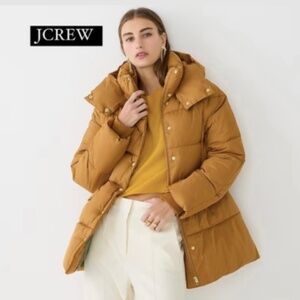 J. Crew Tan Puffer Jacket Cozy Insulated Design